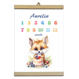 0522-PE Personalisiertes Poster - Erstes Lebensjahr - Fuchs