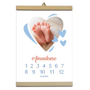 0524-PE Personalisiertes Poster - Erstes Lebensjahr - Herz