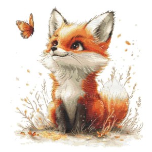 Z 10973 Stickpackung - Fuchs mit Schmetterling