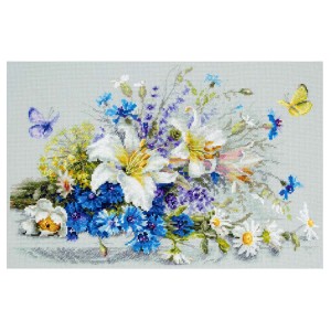 MN 510-227 Cross stitch kit - Lilies and cornflowers