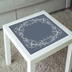ZU 11141 Stickpackung - Serviette mit weißen Blumen