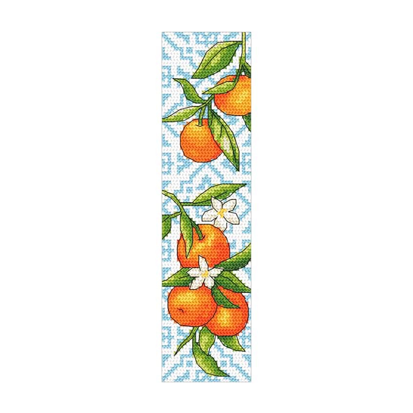 Cross stitch pattern for a phone - Bookmark - Tangerines