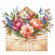 Kreuzstichmuster auf Papier - Blumenbrief
