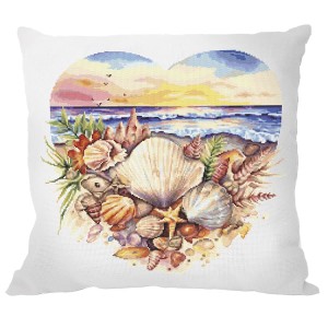 GU 10975-01 Kreuzstichmuster auf Papier - Kreuzstichkissen - Meer im Herzen
