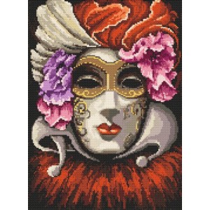 W 8223 Kreuzstichmuster PDF - Venezianische Maske