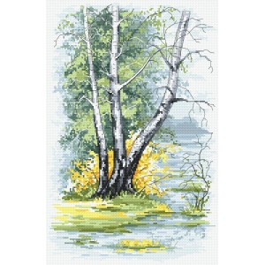 K 10058 Gobelin - Birken im Frühling