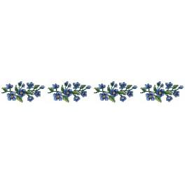 W 4841 stickvorlage ONLINE pdf - Handtuch mit blauen Blumen