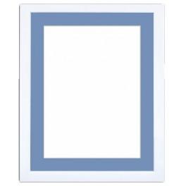 S 157005-1519-195 Holzrahmen – weiß – blaues Passepartout (15x19,1cm)