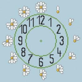 GC 8831 Stickvorlage - Uhr mit Gänseblümchen