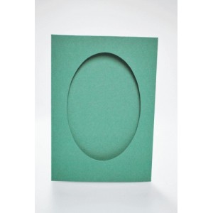 901-18 Big card with an oval passe-partout dk green