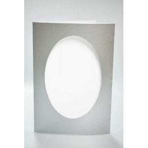 902-01 Big card with an oval passe-partout silver