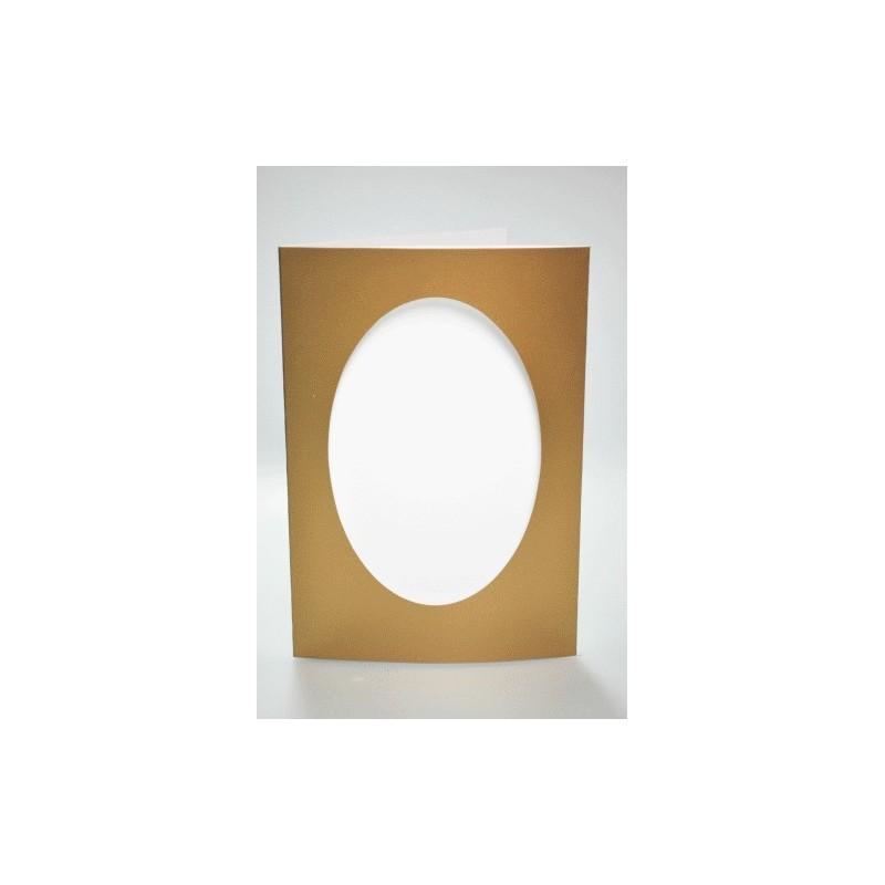 Große Karte mit ovalem Passepartout golden - Coricamo