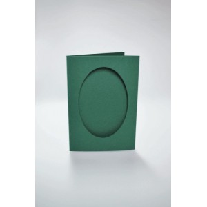943-03 Cards with an oval passe-partout dk green