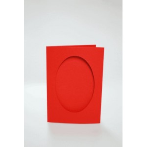 943-04 Cards with an oval passe-partout red