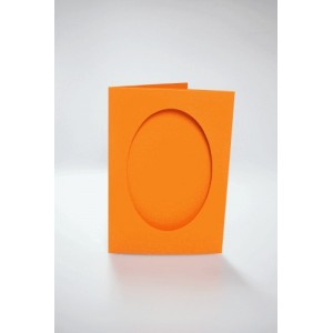 943-10 Cards with an oval passe-partout orange