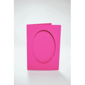 943-11 Cards with an oval passe-partout pink
