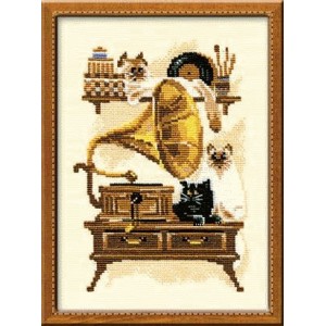 RIO 859 Cross stitch kit with yarn - Gramophone