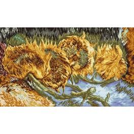Z 8006 Stickpackung - Vier geschnittene Sonnenblumen - V. Van Gogh