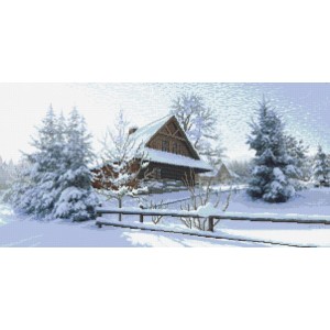 Z 8498 Cross stitch kit - Highlander cottage - winter