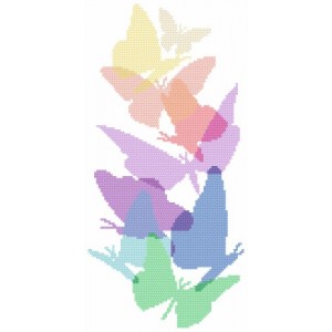 Z 8517 Cross stitch kit - Pastel butterflies