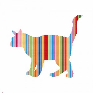 Z 8650 Cross stitch kit - Rainbow cat