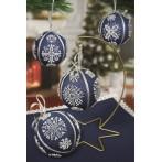 ZUK 8824 Stickpackung mit Perlen - Weihnachtskugeln mit Schneeflocken