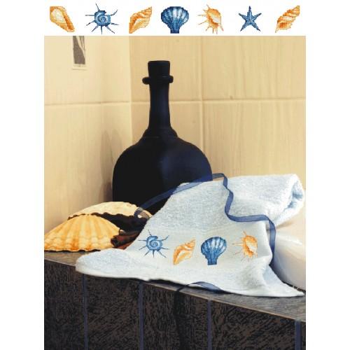 Z 4818 Stickpackung - Handtuch mit Muscheln Z 4818 Stickpackung - Handtuch mit Muscheln