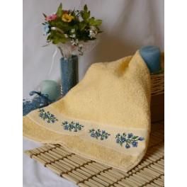 ZU 4841 Stickpackung - Handtuch mit blauen Blumen