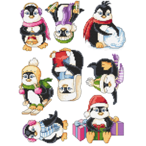ZU 4880 Cross stitch kit - Happy penguin