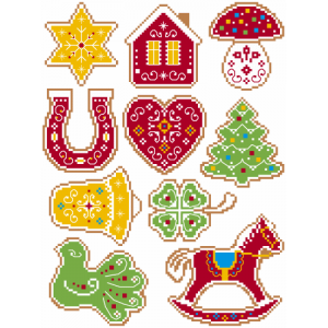 ZU 8654 Cross stitch kit - Christmas decorations - Embroidered gingerbread