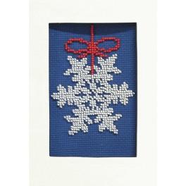 ZU 8405-03 Stickpackung mit Perlen - Weihnachtskarte - Schneeflocke