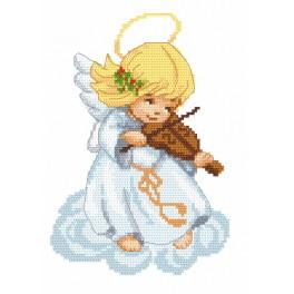ZI 8301 Stickpackung mit Stickgarn und Perlen - Engel mit Geige