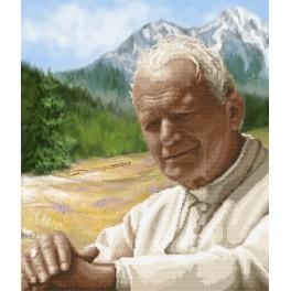 ZT 8318 Stickpackung mit Hintergrund - Johannes Paul II - Nachdenklicher Augenblick