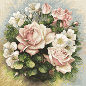 ZN 8845 Cross stitch tapestry kit - Pastel roses