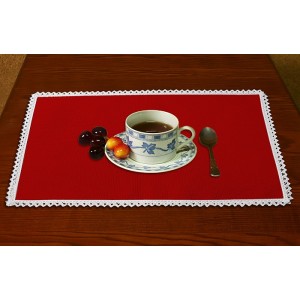 988-06 Serviette Aida 45x30 cm rot