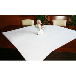 984-01 Tablecloth Aida 90x90 cm white
