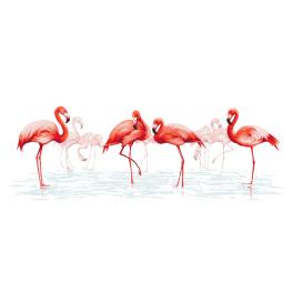 ZI 10117 Stickpackung mit Stickgarn und Perlen - Flamingosfamilie