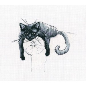 ZTM 666 Cross stitch kit - Black cat - Don't disturb