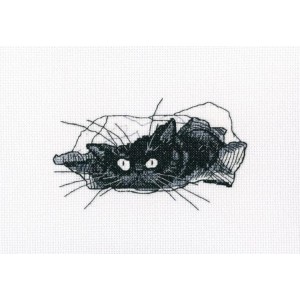 ZTM 667 Cross stitch kit - Black cat - Search!