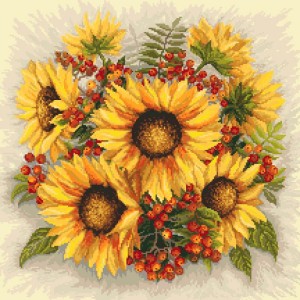 W 8936 Cross stitch pattern PDF - Sunflowers