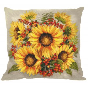 ZU 8936-01 Cross stitch kit - Cushion - Sunflowers