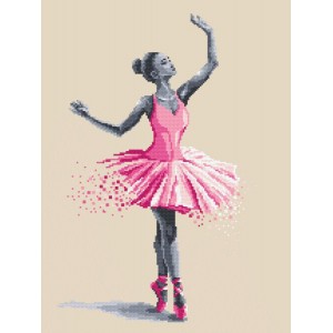 ZI 8779 Cross stitch kit with mouline and beads - Ballet dancer - Fleeting moments