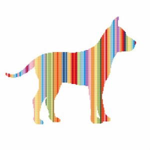 ZI 8788 Cross stitch kit with mouline and beads - Rainbow dog