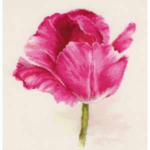 ALI 2-43 Cross stitch kit - Tulip. Crimson glow