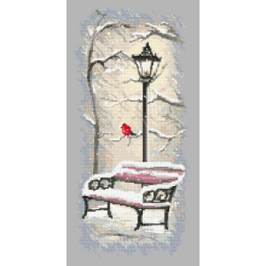 W 10153 Cross stitch pattern PDF - Winter bench