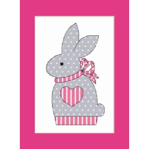 ZU 10204-02 Cross stitch kit - Postcard with a bunny