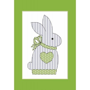 ZU 10204-01 Cross stitch kit - Postcard with a bunny