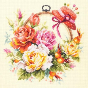 MN 100-122 Cross stitch kit - Roses for needlewoman