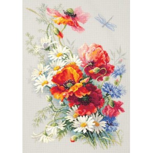 MN 100-061 Stickpackung - Mohnblumen und Gänseblümchen