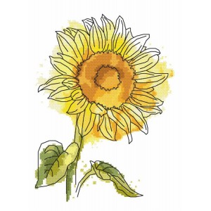 W 10225 Cross stitch pattern PDF - Lovely sunflower